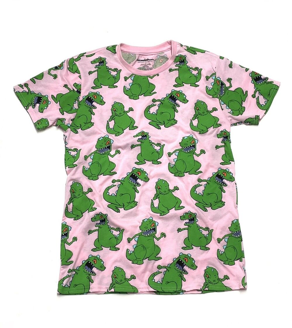 Nickelodeon Reptar Rugrats All Over Print T-shirt Tee Mens Size M Medium AOP
